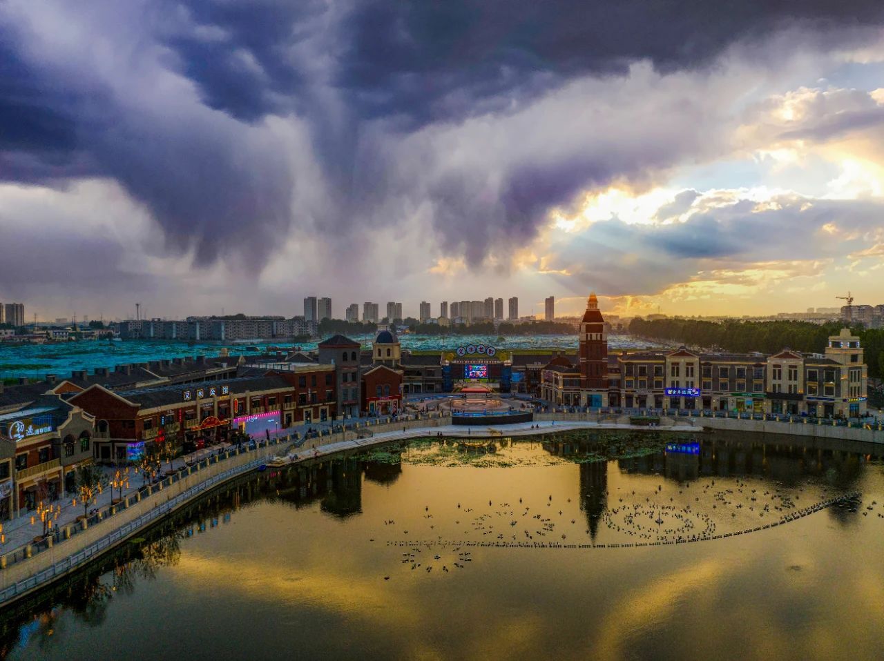 临沂市临沭县:雨后小城如诗如画